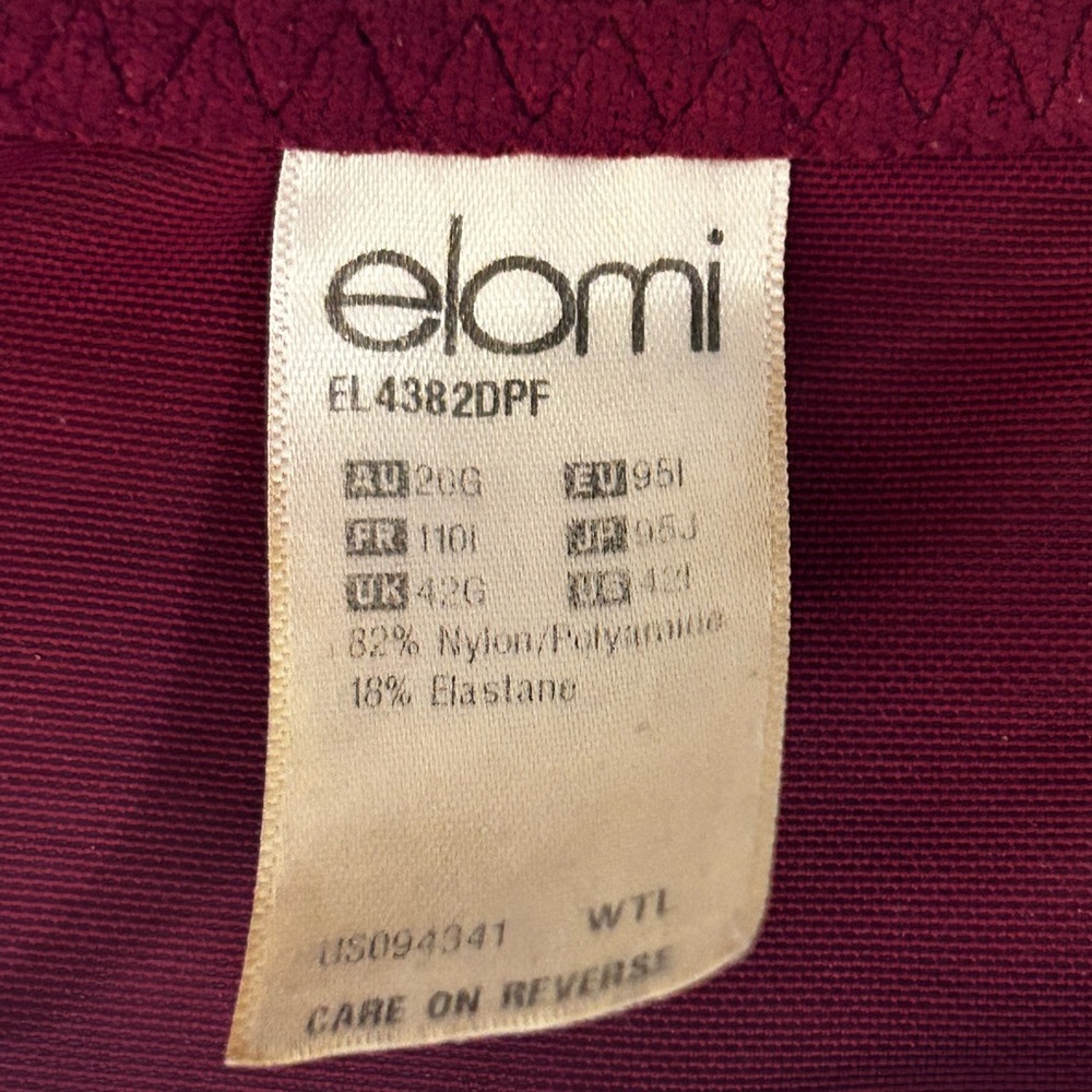Elomi Charley Purple Stretch Lace & Mesh Plunge Bra Racerback Opt brand size 42G - Picture 8 of 14